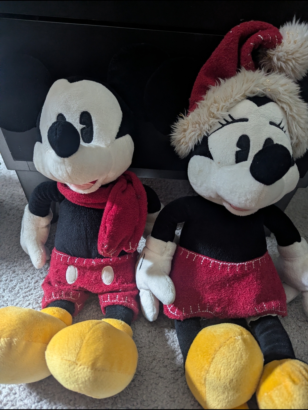 Vintage Christmas Mickey & Minnie Plush